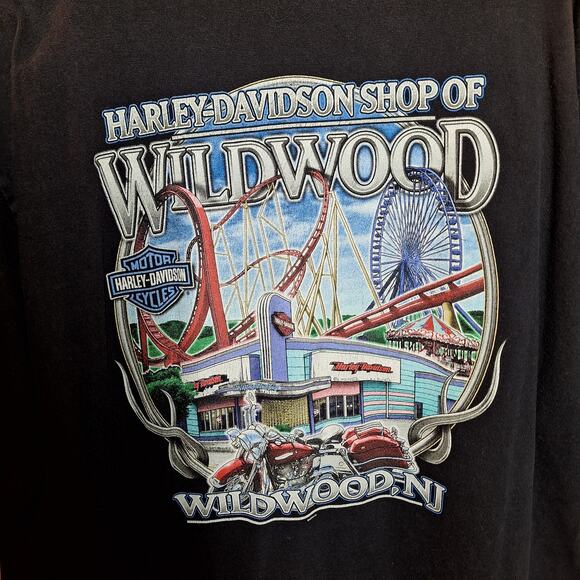 Harley Davidson vintage double sided graphic tee Mens XL Y2K Flaming engine fire - Picture 6 of 6